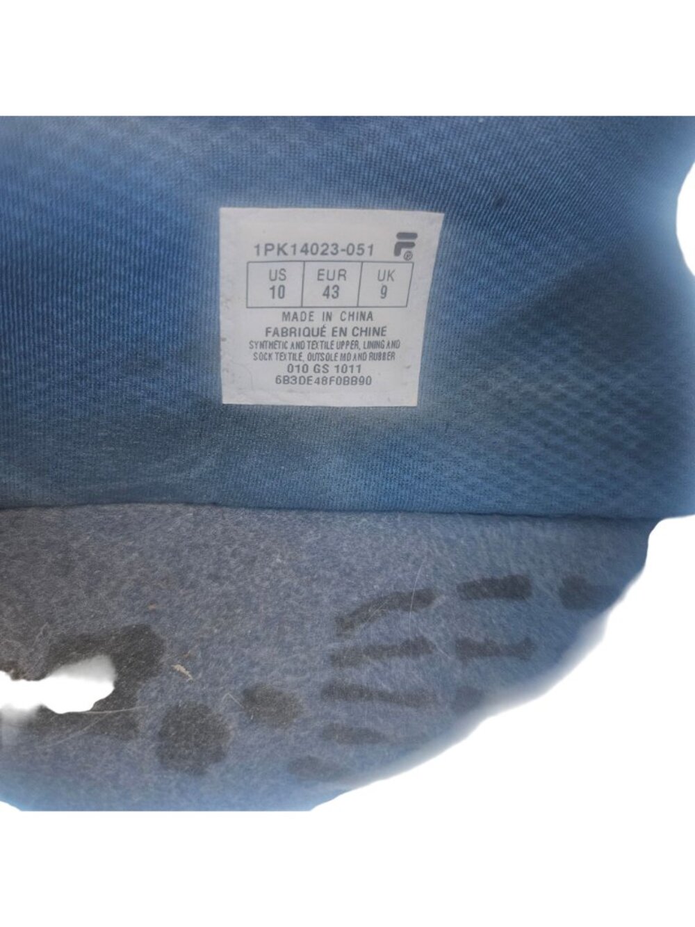 Fila Mens Toe Shoes Athletic Running Sneakers Gray/Blue Size 10 US - Picture 5 of 7
